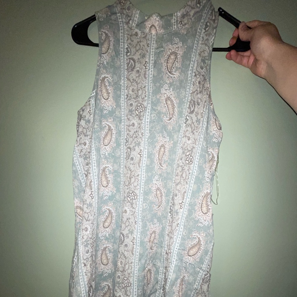 Blue paisley halter dress